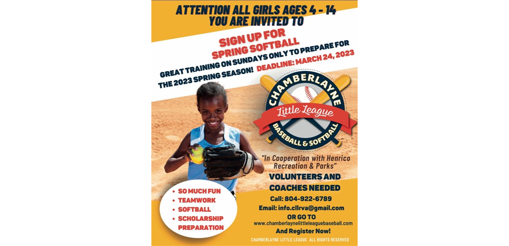 Spring Softball Registration now available